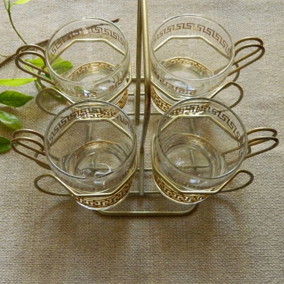 Vintage Art Deco Glasses with Caddy - Picture 5 of 8